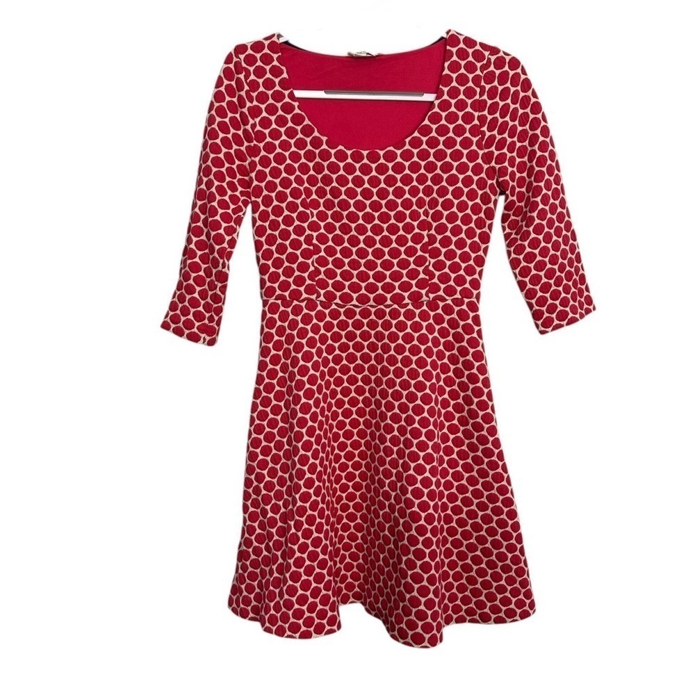 Boden Red Above the Knee Swing Skater Dress